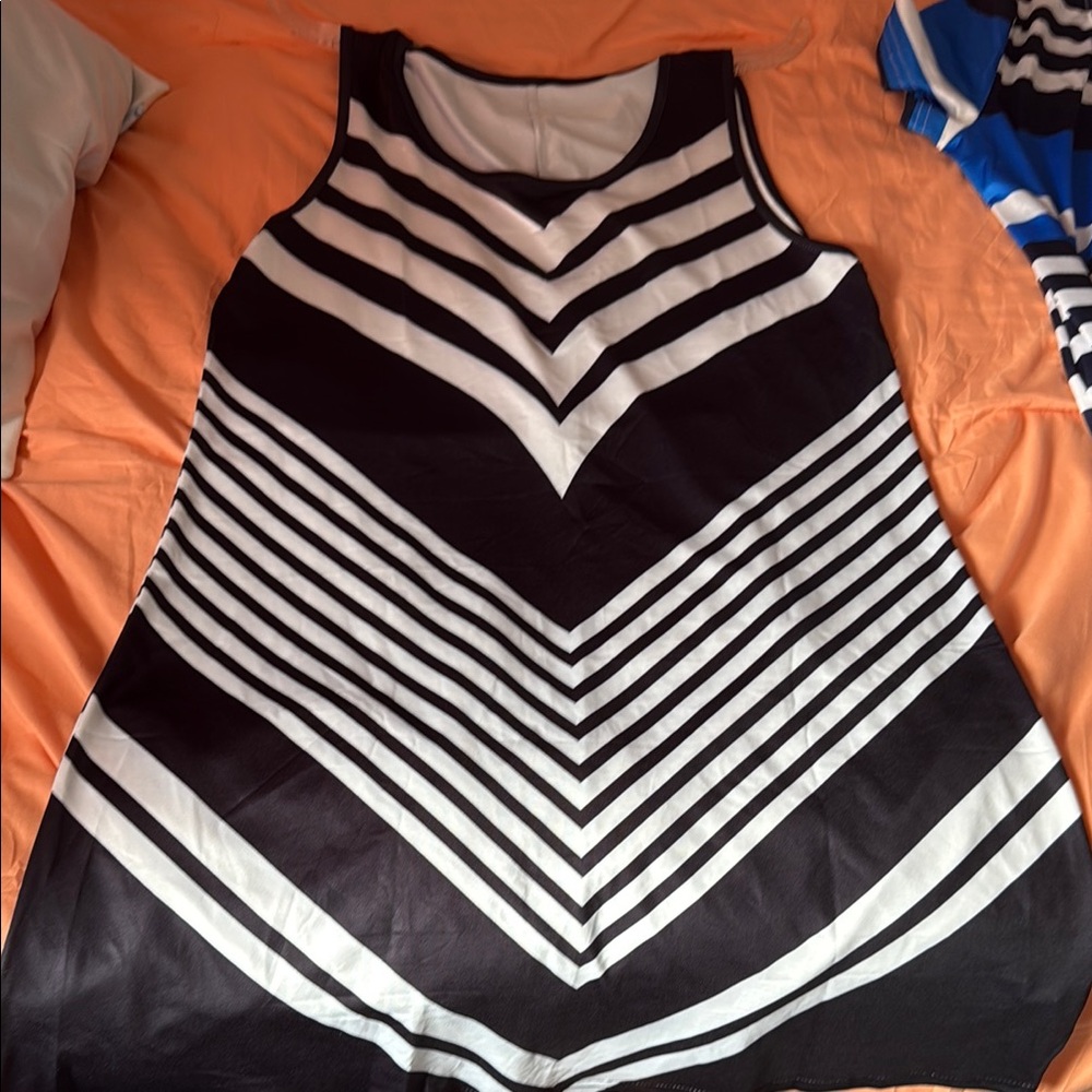 Striped Black and White Women's Top